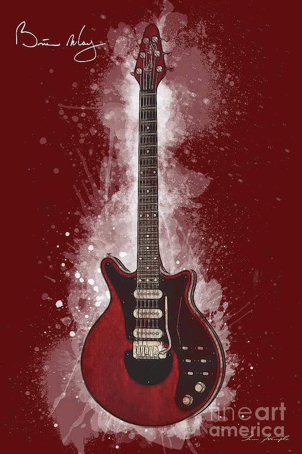 Brian May Guitar Digital Art by Tim Wemple