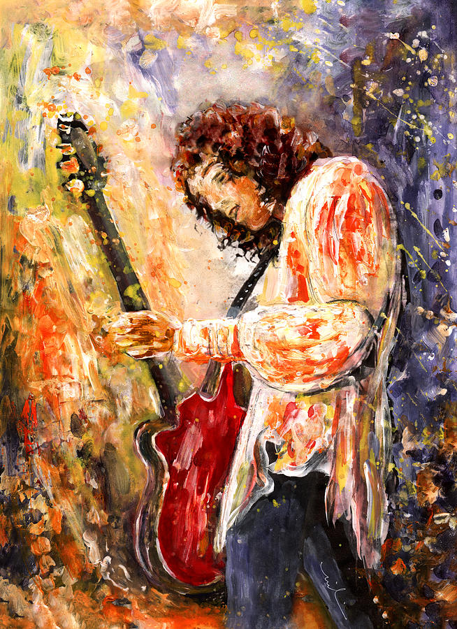 Brian May Painting by Miki De Goodaboom