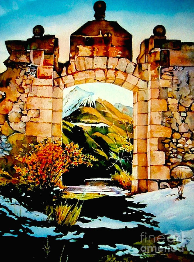 Briancon - Fort des Tetes Painting by Francoise Chauray