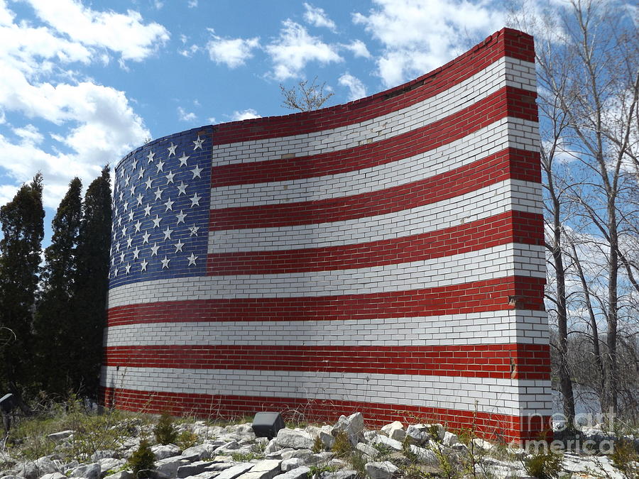 Brick American Flag Photograph by Erick Schmidt