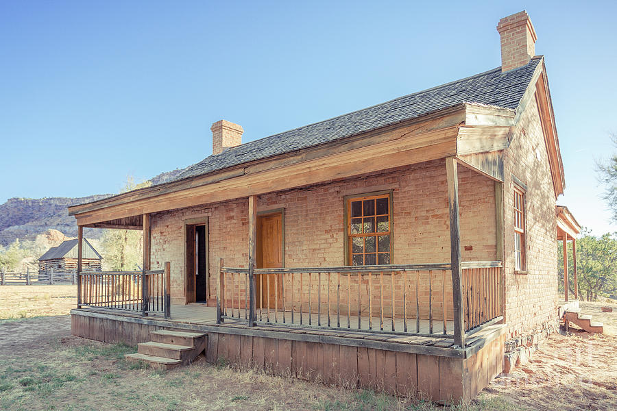 Las Vegas Photograph - Brick Frontier Home at the Grafton Ghost Town by Edward Fielding