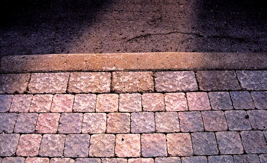 Sidewalk Photograph - Brick Sidewalk 3 WC by Lyle Crump