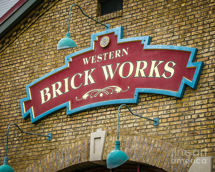 Sign Photograph - Brick Works by Perry Webster