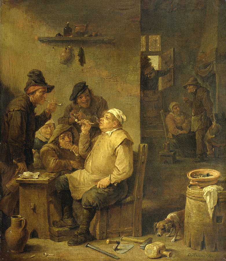 Bricklayer Smoking a Pipe Painting by David Teniers the Younger - Fine ...