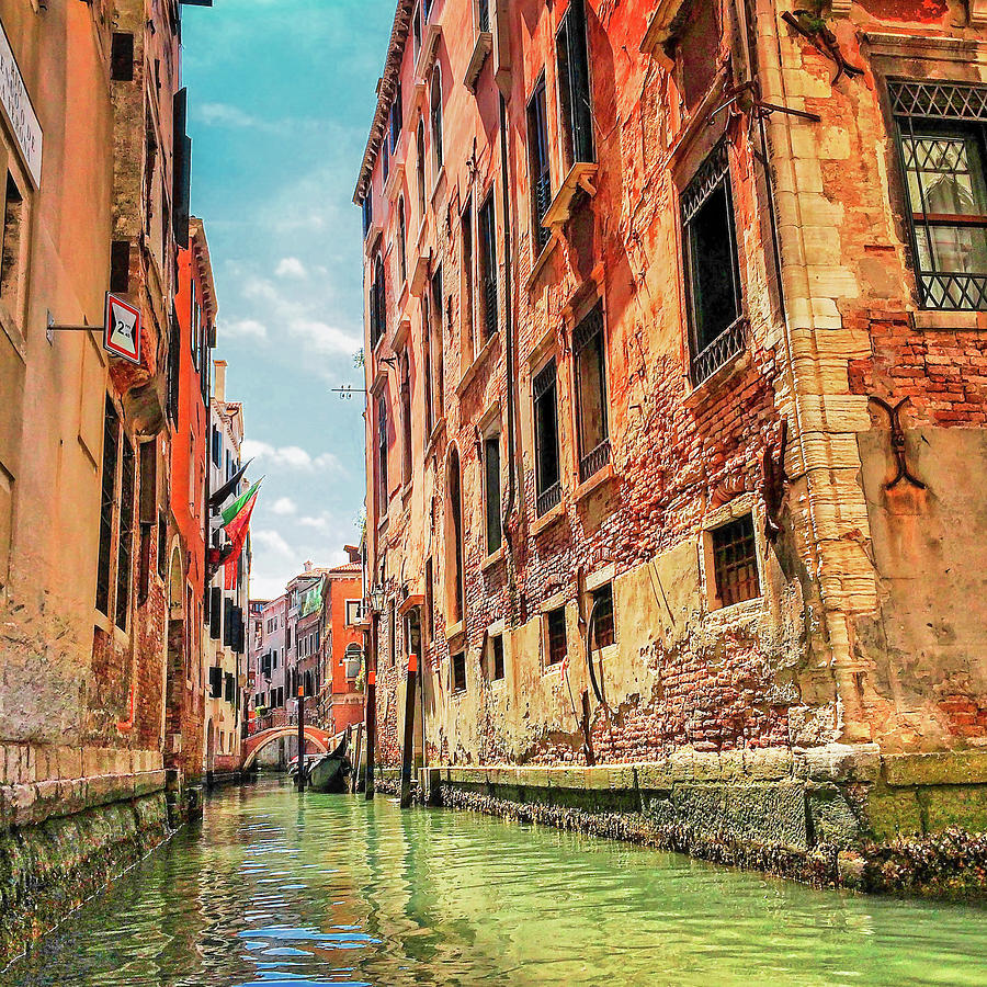 Bricks and Water in Venice Photograph by Lisa Lemmons-Powers