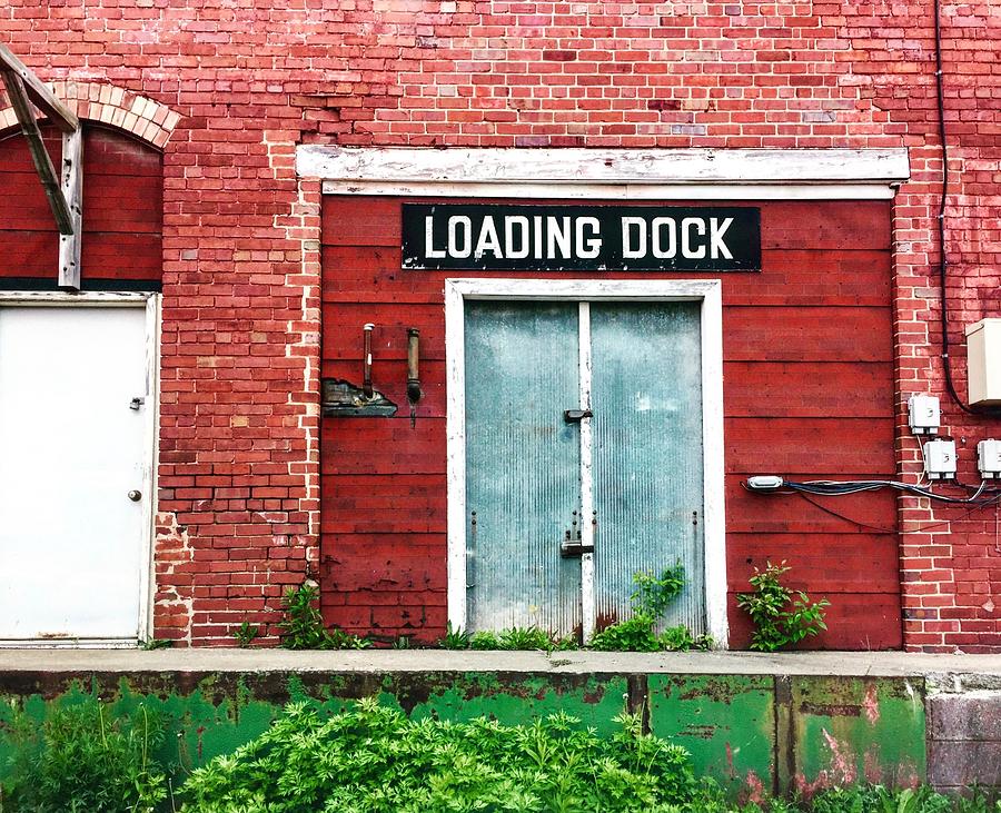 Sign Photograph - Bricks at the Loading Dock by Lexi Heft