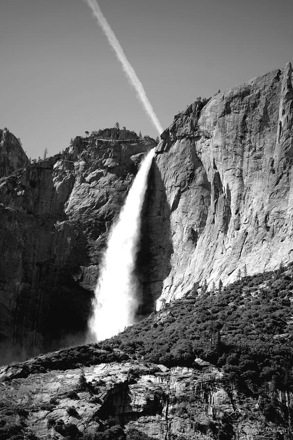 Bridal Veil Falls At Tunnel View B and W Photograph by Joyce Dickens