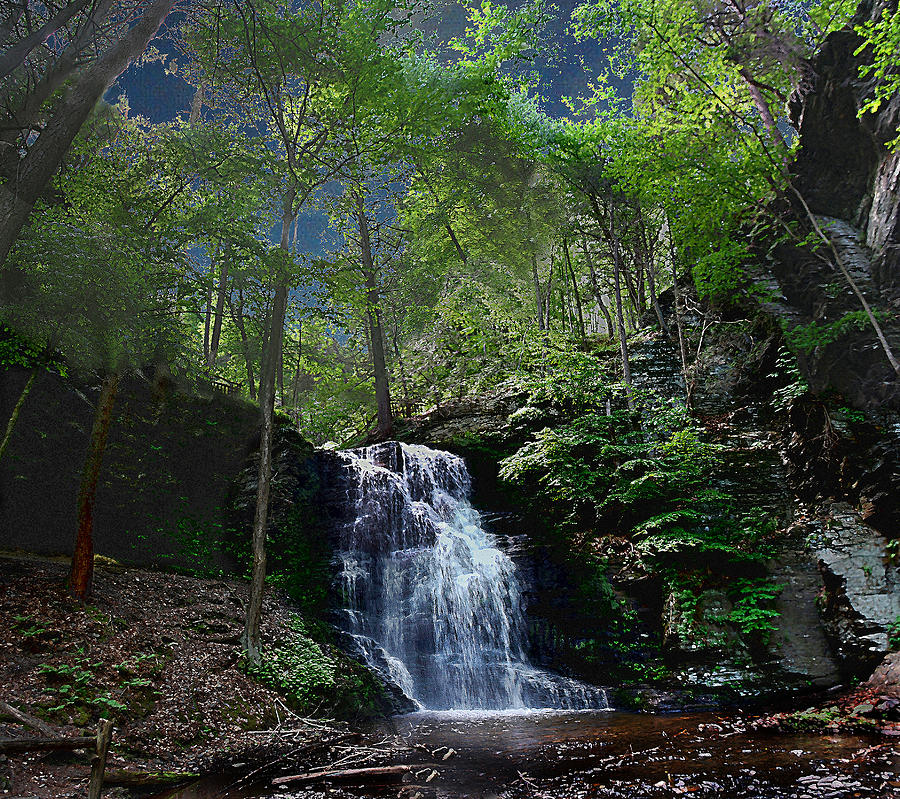 Landscape Photograph - Bridal Veil Falls. Bushkill Falls by Alan Del Vecchio Landscape Photograph - Bridal Veil Falls. Bushkill Falls by Alan Del Vecchio
