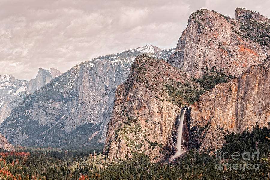 Bridal Veil Falls Flowing Nicely at Yosemite National Park - Sierra Nevada California Photograph by Silvio Ligutti