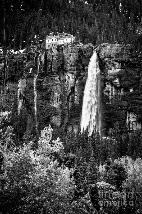  Bridal Veil Falls in BW Photograph by Imagery by Charly