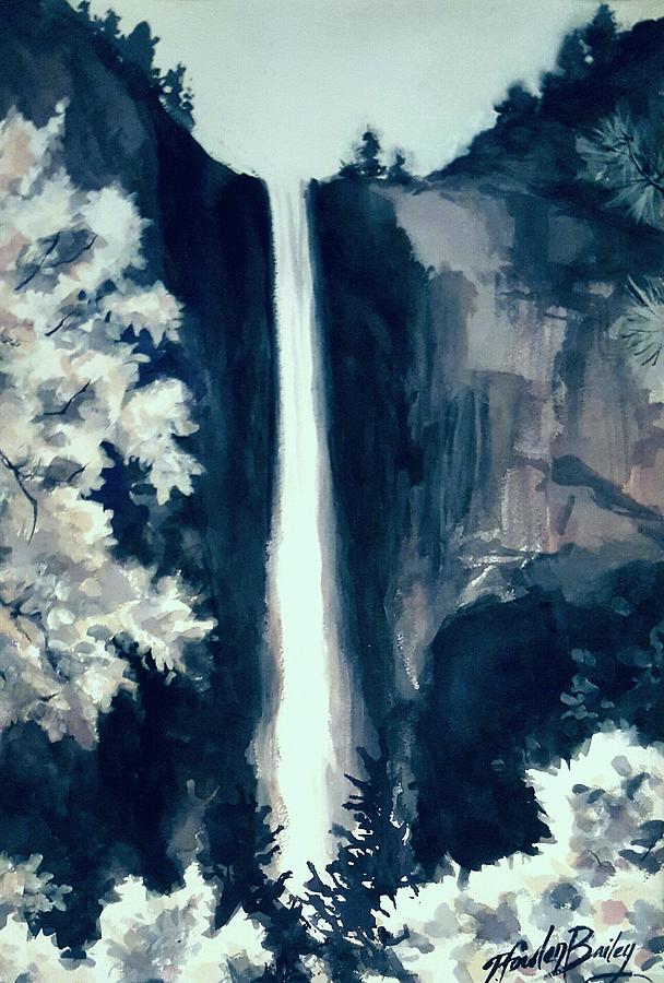 Yosemite Falls Painting - Bridal Veil Falls Love by Therese Fowler-Bailey Yosemite Falls Painting - Bridal Veil Falls Love by Therese Fowler-Bailey