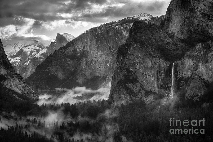 Yosemite National Park Photograph - Bridalvail Falls and Half Dome by Anthony Michael Bonafede