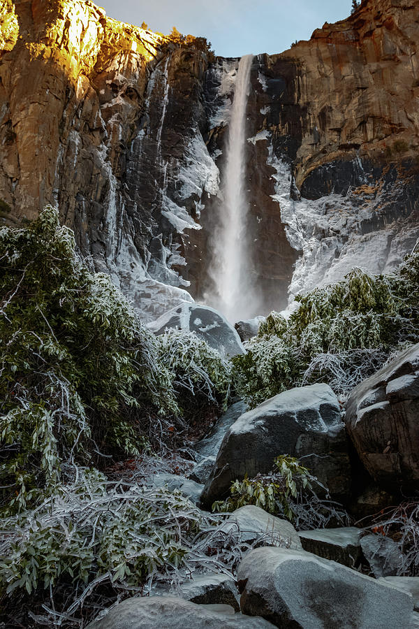 Bridalveil Fall Frozen Landing Yosemite California Photograph by Adam Rainoff