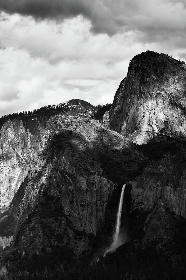 Bridalveil Fall Yosemite Black White Photograph by Kyle Hanson