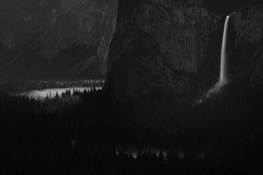 Bridalveil falls over Yosemite Valley Photograph by Jetson Nguyen