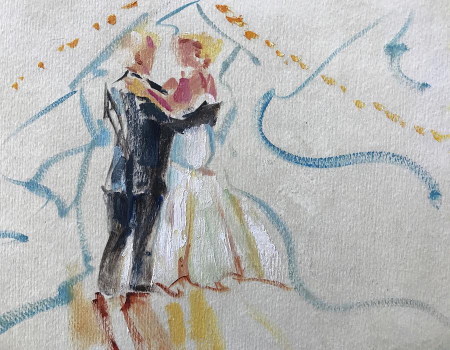 Bride and Father Painting by Carol Berning