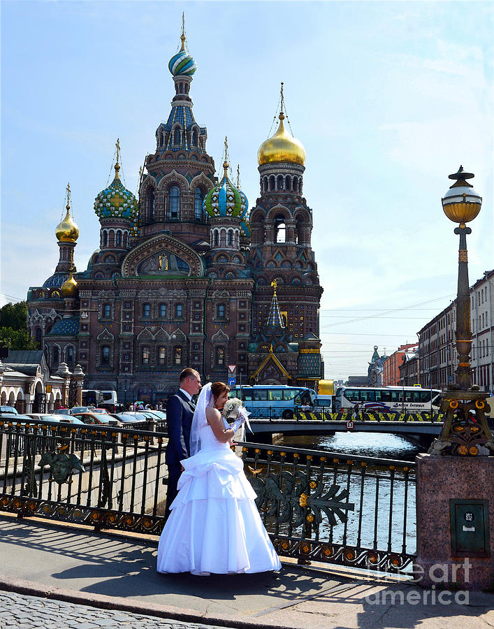 Bride and Groom at Russian Church Photograph by Catherine Sherman