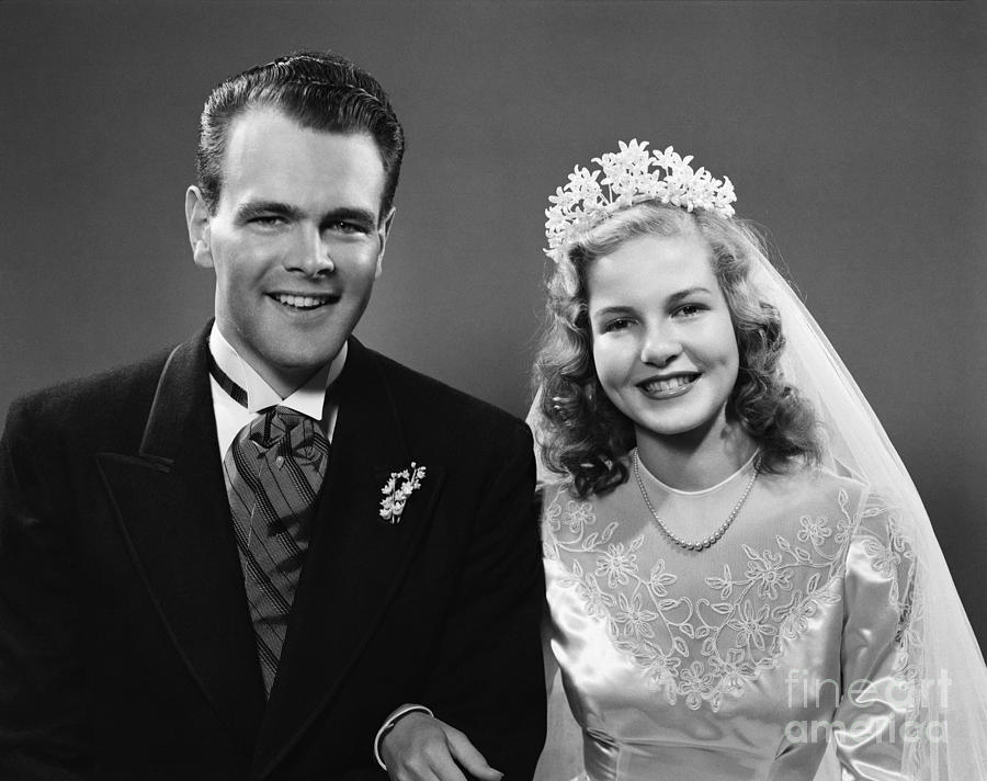 Bride And Groom, C.1940s Photograph by H. Armstrong Roberts/ClassicStock