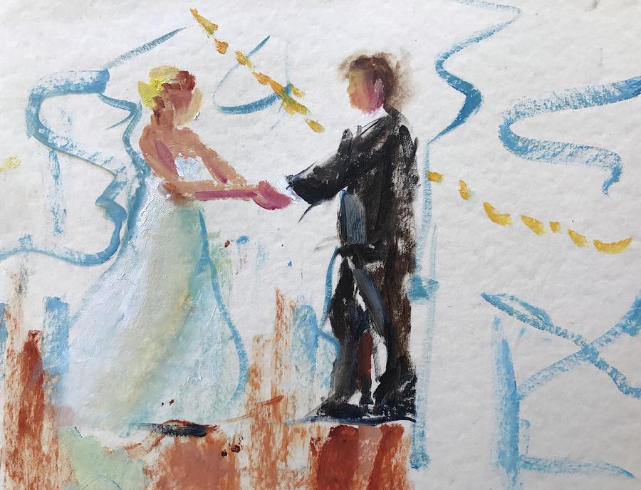 Bride and Groom First Dance Painting by Carol Berning