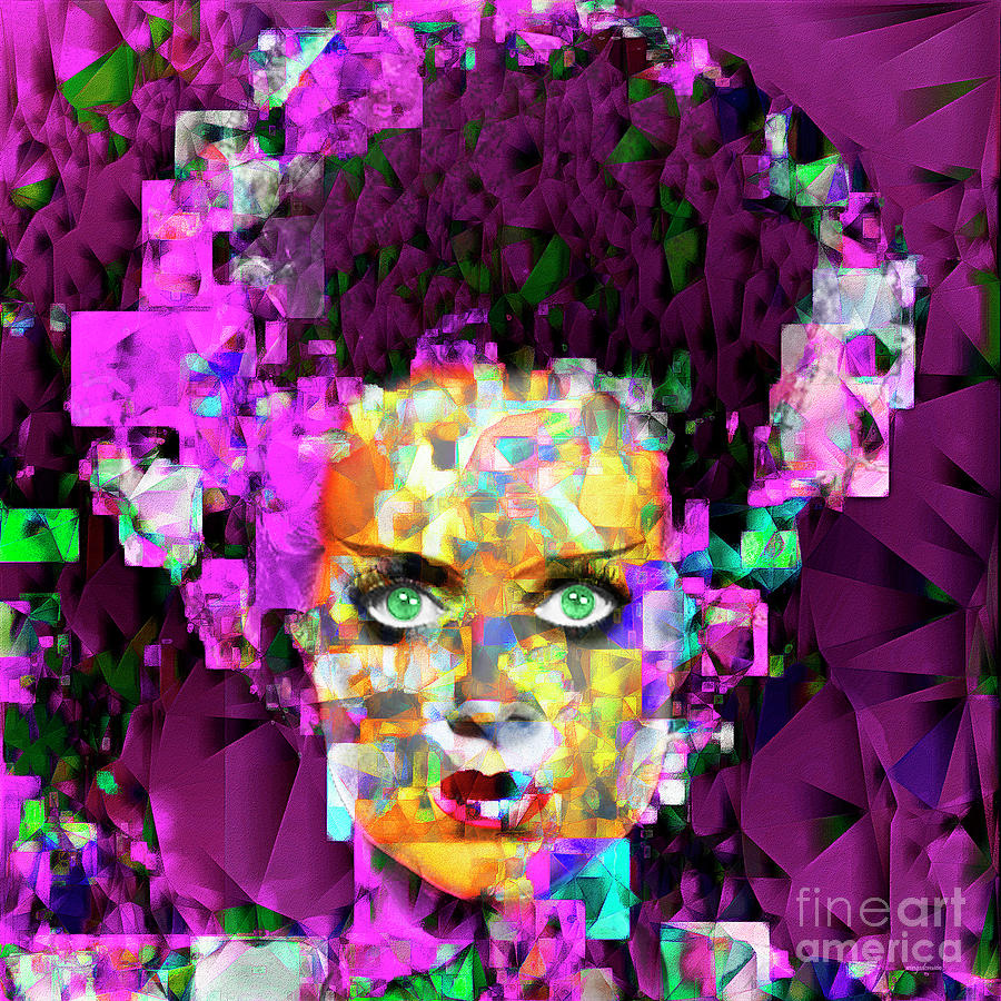 Bride of Frankenstein in Abstract Cubism 20170407 Photograph by Wingsdomain Art and Photography