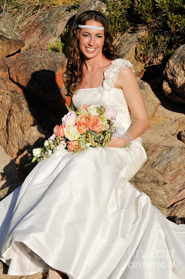 Bride On The Rocks Photograph by Rick Piper Photography