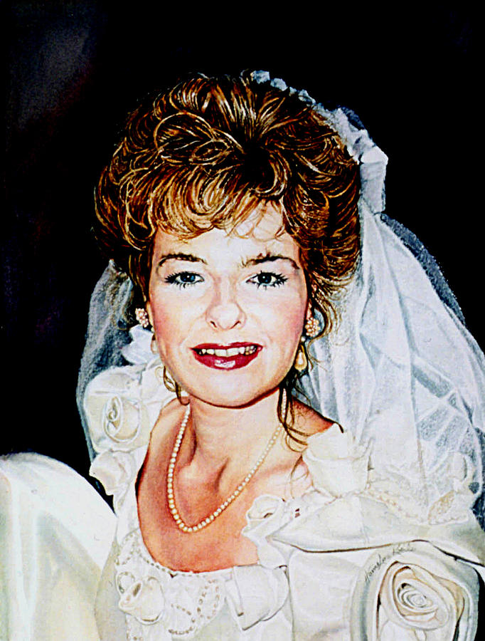 Bride Portrait Painting by Hanne Lore Koehler