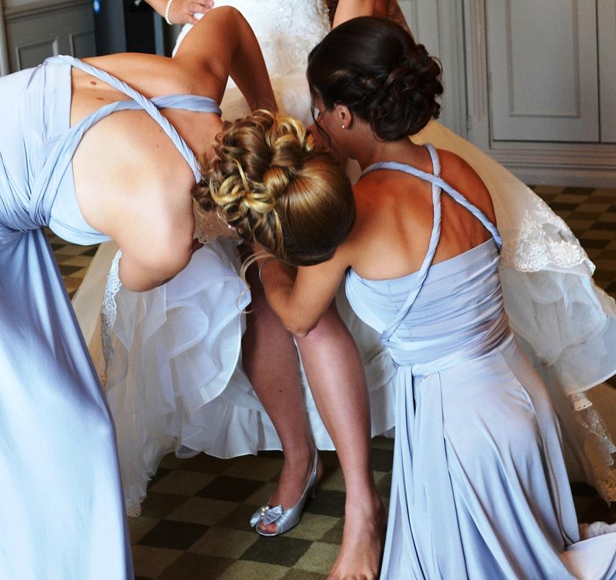 Bridesmaids at work Photograph by Nina-Rosa Dudy