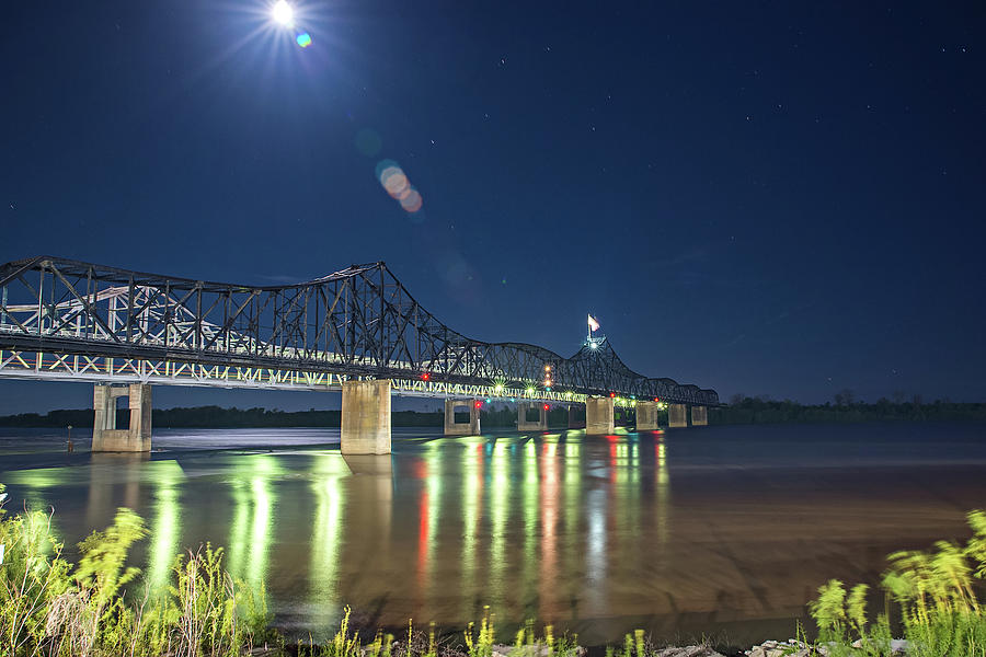 Bridge Across Mississippi River Near Vicksburg  Photograph by Alex Grichenko