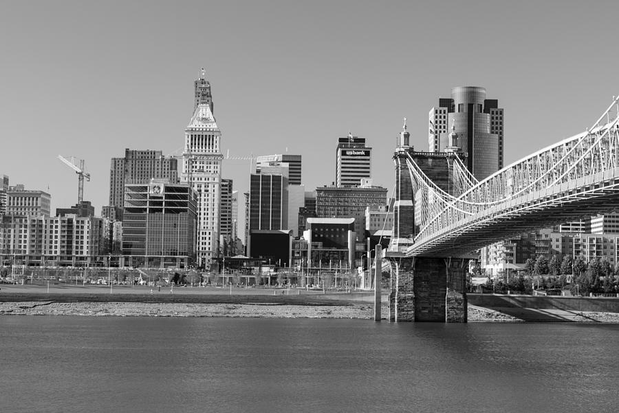Bridge and Cincinnati Skyline  Photograph by John McGraw