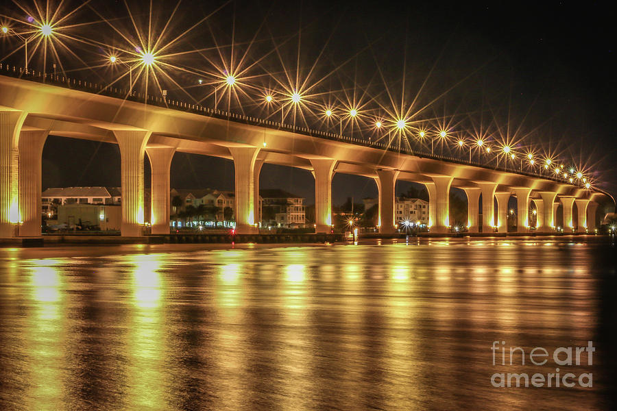 Bridge Photograph - Bridge and Golden Water by Tom Claud