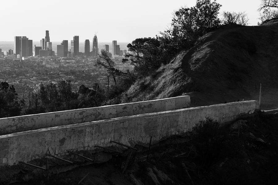 Bridge and LA in Black and White  Photograph by John McGraw