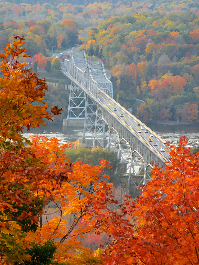 Bridge at fall 1 Painting by Jeelan Clark