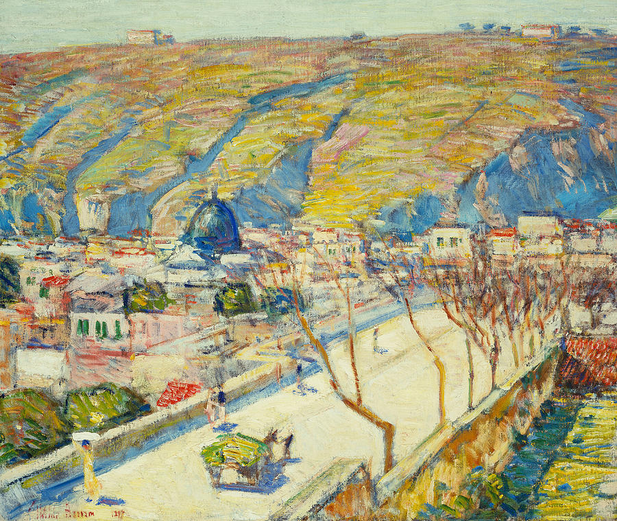 Bridge at Posilippo at Naples Painting by Childe Hassam