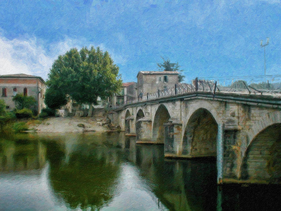 Bridge at Quissac - DWP416005 Painting by Dean Wittle