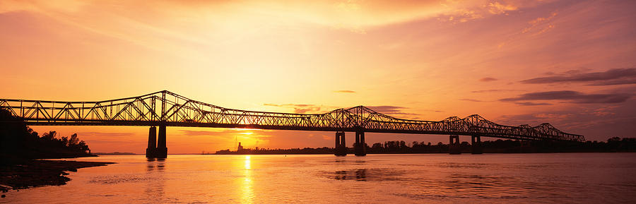 Bridge At Sunset, Natchez, Mississippi Photograph by Panoramic Images ...