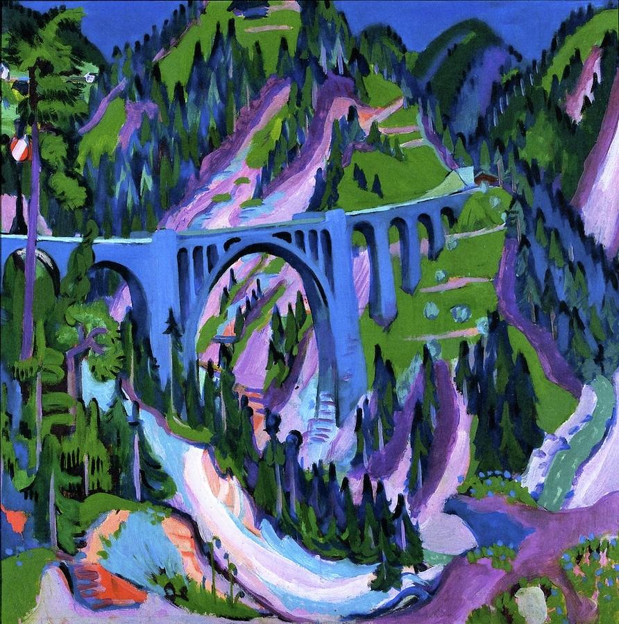 Bridge at Wiesen Painting by Ludwig Kirchner