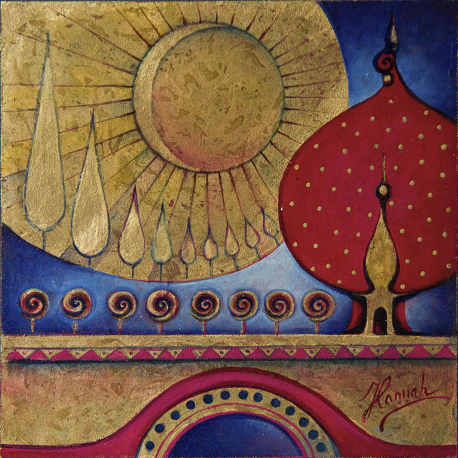 Bridge Painting - Bridge between Sunrise and Moonrise by Anna Ewa Miarczynska Bridge Painting - Bridge between Sunrise and Moonrise by Anna Ewa Miarczynska