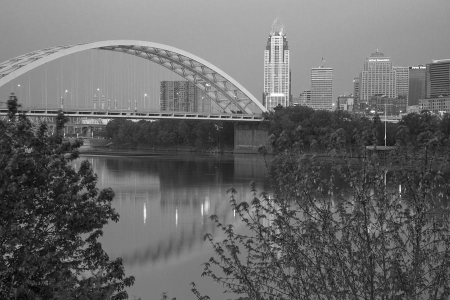 Bridge in Cincinnati in morning  Photograph by John McGraw