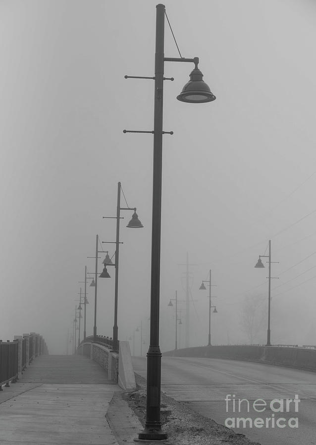 Bridge in fog Photograph by David Bearden