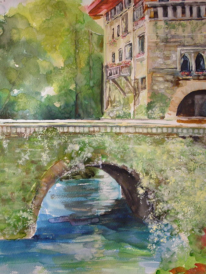 Bridge in Spain Painting by Robin Miller-Bookhout