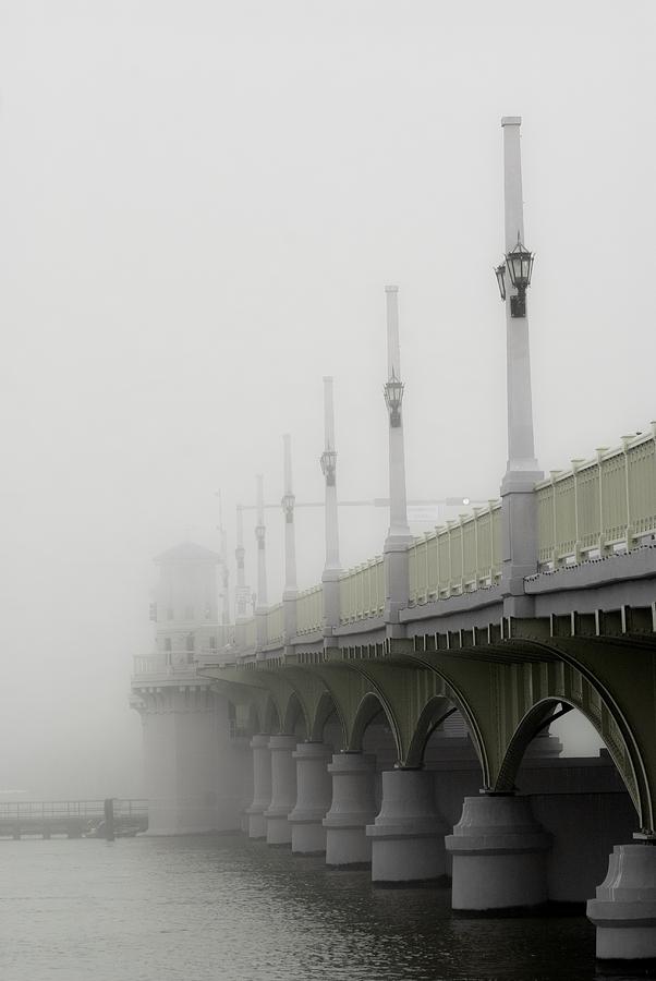 Black And White Photograph - Bridge in the Fog by Janal Koenig