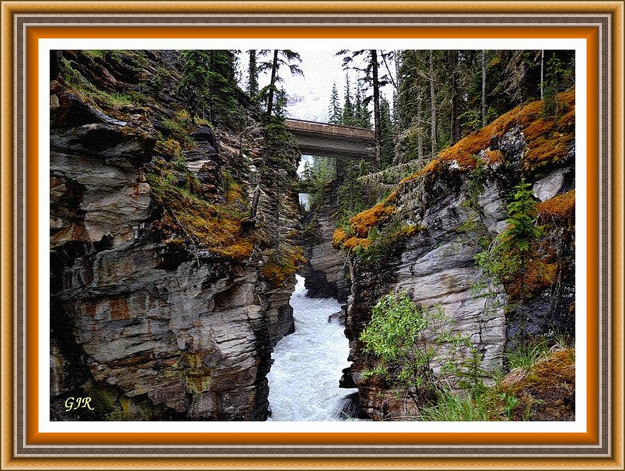 Bridge In The Forest - Canada L A S With Decorative Ornate Printed Frame. Digital Art