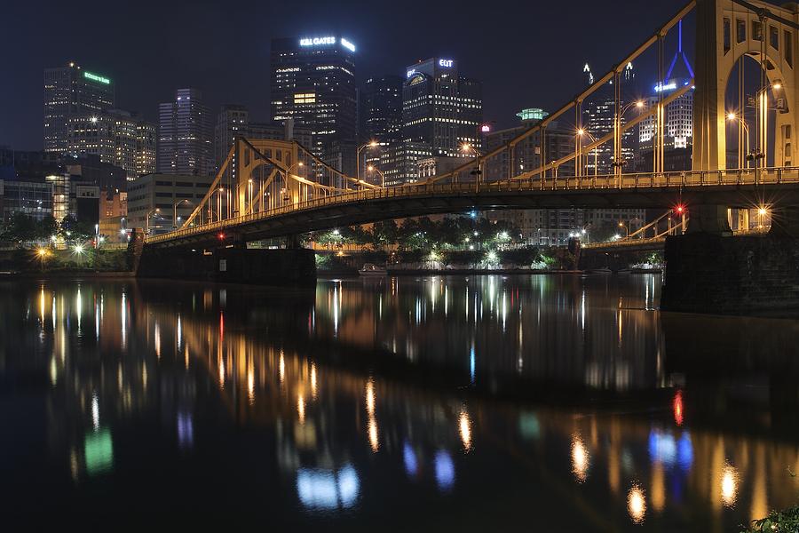 Pittsburgh Photograph - Bridge in the Heart of Pittsburgh by Frozen in Time Fine Art Photography