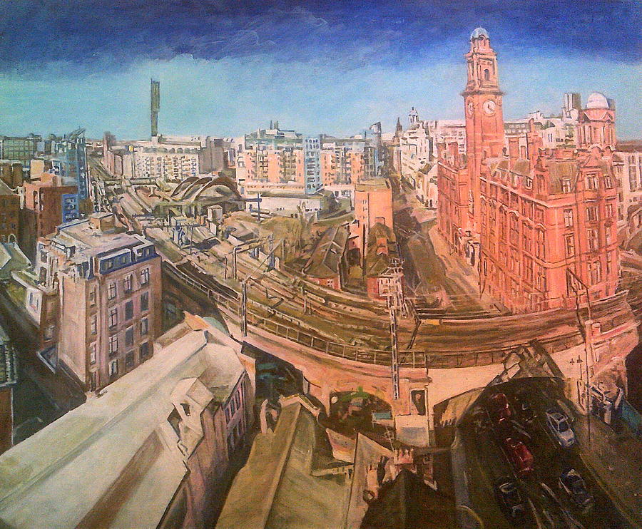 Bridge Into Oxford Road Station, Manchester Painting by Rosanne Gartner