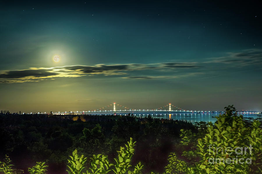 Bridge Mackinac Full Moon -4201 Photograph by Norris Seward