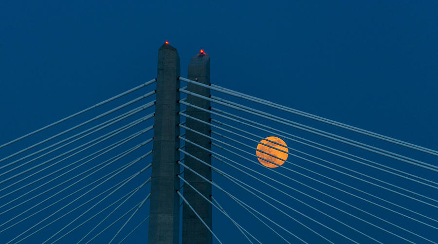 Bridge Moon Photograph by Jerry Cahill