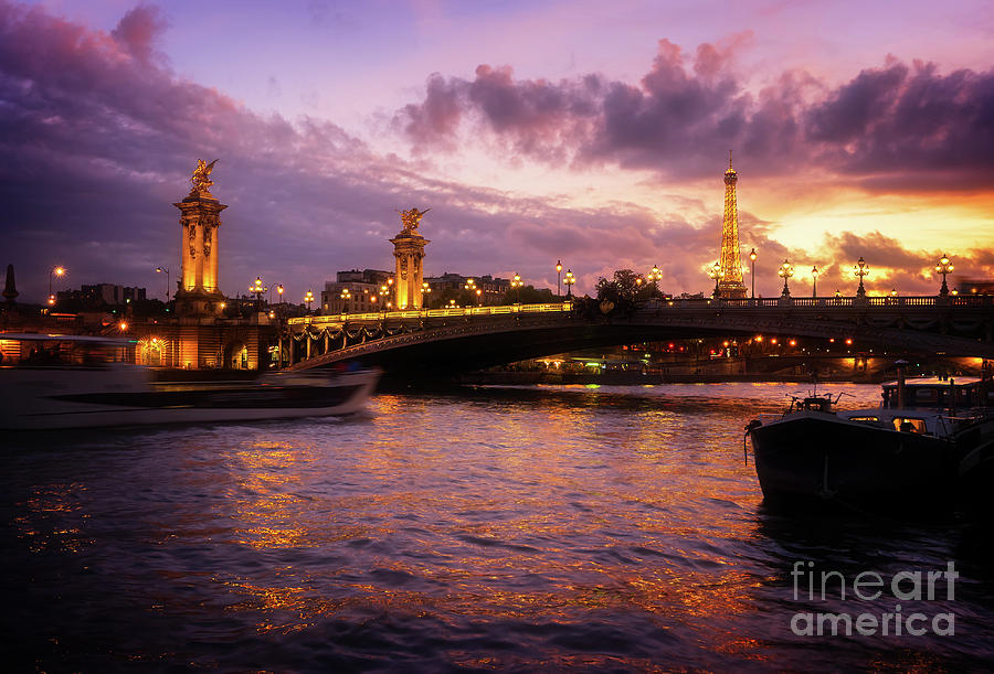 Violet Night in Paris Photograph by Anastasy Yarmolovich