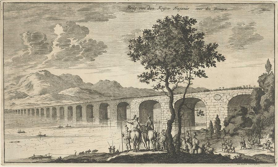 Bridge Of Emperor Trajan On The Danube, Jan Luyken, 1682 Painting