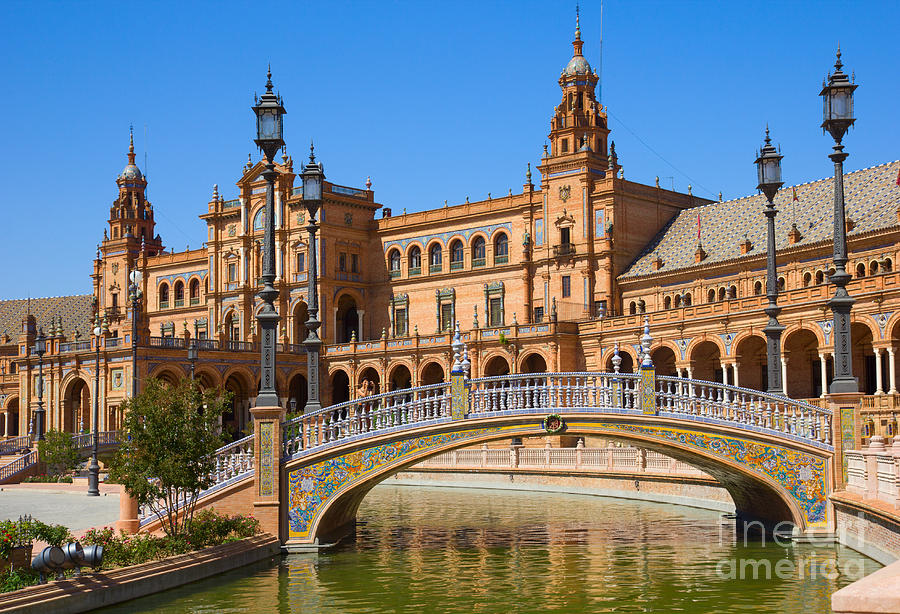 Bridge of Square of Spain  in Seville Photograph by Anastasy Yarmolovich