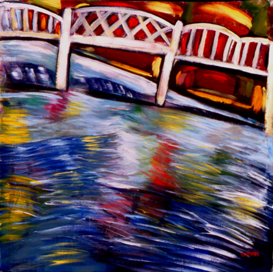 Primary Colors Painting - Bridge of the Gods by Angelina Marino